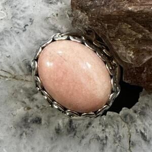 Carolyn Pollack Sterling & Brass Oval Rhodonite Decorated Floral Ring For Women